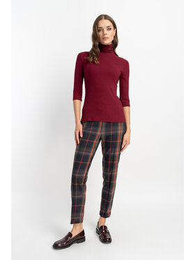 CLICK CLICK Spodnie materiałowe 30-314 Bordowy Skinny Fit