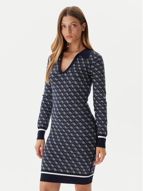 Guess Guess Sukienka dzianinowa W5BK25 Z3JD2 Granatowy Slim Fit