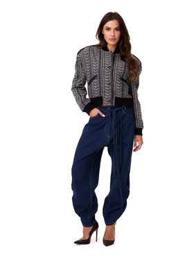 MANDRAGORA MANDRAGORA Kurtka bomber Ira Granatowy Casual Fit