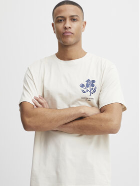 Solid Solid T-Shirt 21107756 Béžová Casual Fit