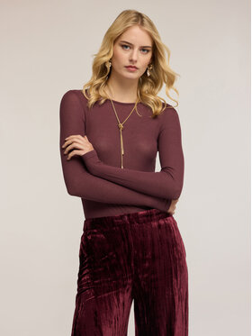 Motivi Motivi T-shirt G381W003433N029 Bordeaux Regular Fit