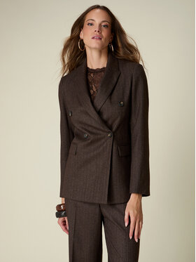 Oltre Oltre Marynarka Q037R004670N032 Brązowy Baggy Fit