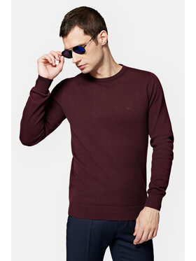 Lancerto Lancerto Sweter Tony SW073223000080 Bordowy Regular Fit