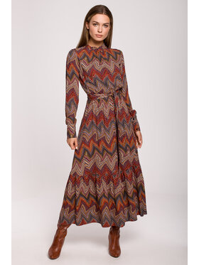 Stylove Stylove Sukienka codzienna S291 Brązowy Regular Fit