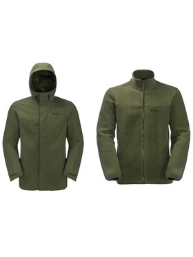 Jack Wolfskin Jack Wolfskin Kurtka przejściowa Jack Wolfskin Altenberg 3in1 Jkt W Zielony Regular Fit