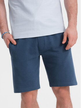 Ombre Ombre Šortky z materiálu OM-SRBS-0139 Modrá Regular Fit