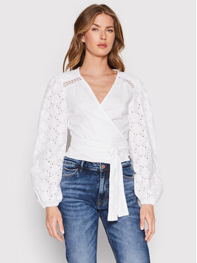 Guess Guess Блуза Sandra W2GH56 WEJW0 Бял Slim Fit