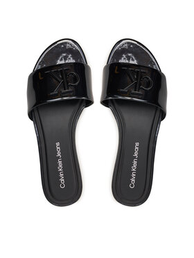 Calvin Klein Jeans Natikače Flat Sandal Slide Mg Met YW0YW01348 Crna