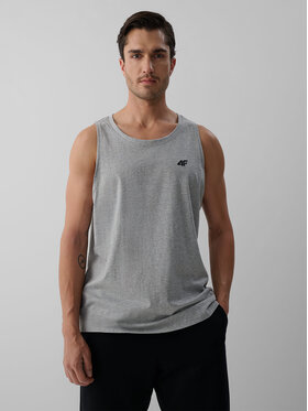 4F 4F Tank top BASIC 5 Szary jasny Regular Fit