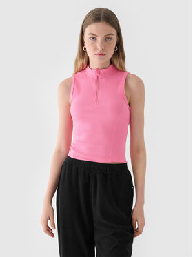 4F 4F Top 4FRAW24TSLEF182-54S Różowy Slim Fit