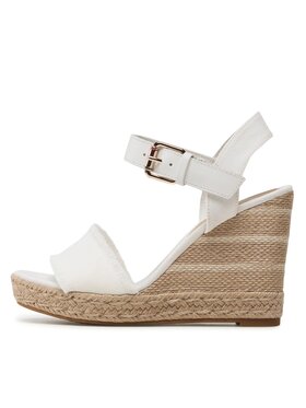 Tommy Hilfiger Espadrile Ecru Denim Wedge Sandal FW0FW07191 Écru