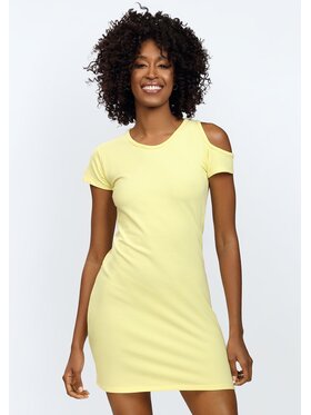 DKaren Lingerie DKaren Lingerie Koszula nocna Esi Żółty Slim Fit