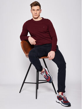 Tommy Hilfiger Tommy Hilfiger Longsleeve Stretch Tee MW0MW10804 Dunkelrot Slim Fit