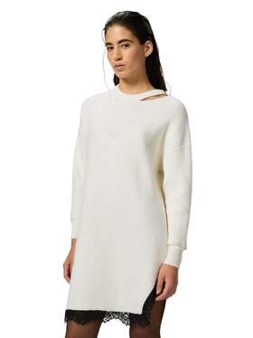 PINKO PINKO Sukienka codzienna Distilleria abito misto lana Biały Comfort Fit