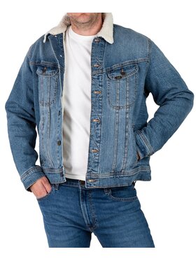 Lee Lee Kurtka jeansowa SHERPA JACKET Niebieski Regular Fit