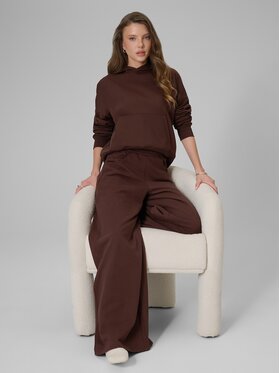 4F 4F Pantaloni da tuta 4FRSS26TTROF2011-80S Marrone Loose Fit