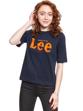 Lee Lee T-Shirt TEE Niebieski Slim Fit