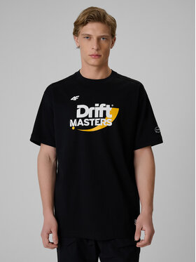 4F 4F T-Shirt MOTOSPORTS 2026 Czarny Loose Fit