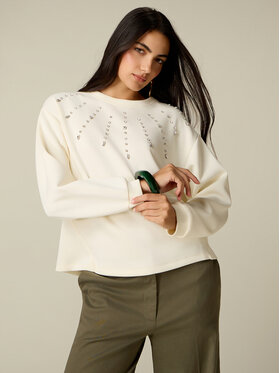 Oltre Oltre Bluza G867J004721N021 Biały Over Fit