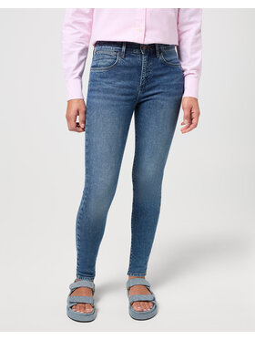 Wrangler Wrangler Jeansy HIGH SKINNY Niebieski Skinny Fit