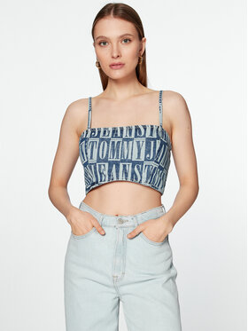 Tommy Jeans Tommy Jeans Top DW0DW15216 Modrá Slim Fit