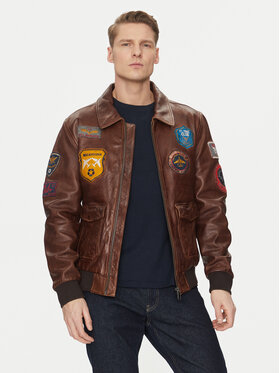 Milestone Milestone Шкіряна куртка Martinez 511007 21225 Коричневий Regular Fit
