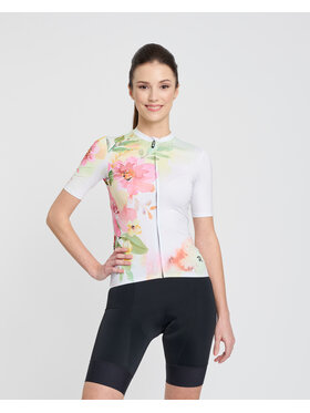Rivanelle Rivanelle Koszulka rowerowa FLOWERY ELITE Biały Narrow Fit