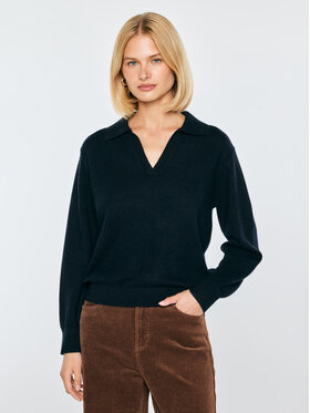 BIG STAR BIG STAR Sweter ELVIRA Granatowy Basic Fit