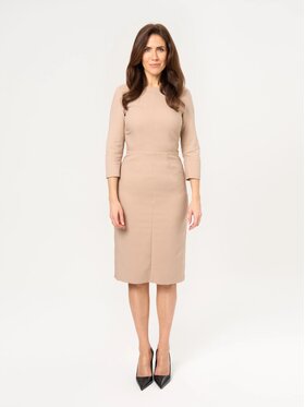 Willsoor Willsoor Sukienka codzienna 68246 Beżowy Anatomic Fit