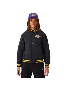 New Era New Era Kurtka bomber NBA Los Angeles Lakers Script Bomber Jacket Czarny Active Fit