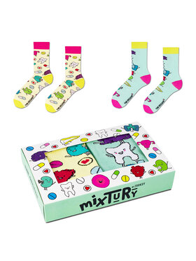 Zooksy Zooksy Zestaw 2 par wysokich skarpet unisex mixTURY Beżowy