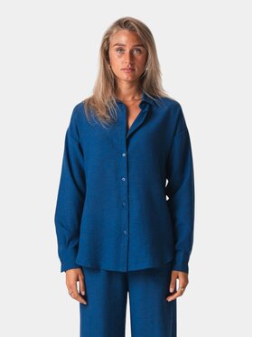 TeeShoppen TeeShoppen Koszula 'Basic Collection' Granatowy Oversize