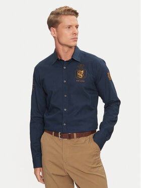 La Martina La Martina Hemd ZMCG31 OX077 Dunkelblau Regular Fit