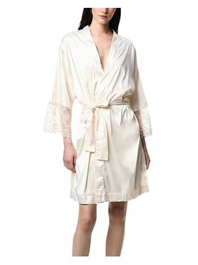 Emporio Armani Emporio Armani Completo vestaglia e camicia da notte Kimono Emporio Armani Satin Bridal Bianco
