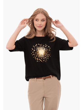 Volcano Volcano T-Shirt T-SHELI Czarny Regular Fit