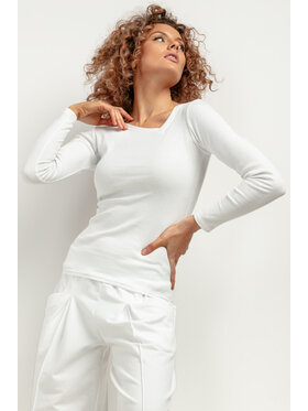 Tessita Tessita Bluzka T421/1/S Biały Slim Fit