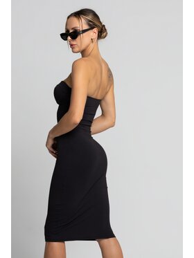 Chiara Wear Chiara Wear Sukienka codzienna Sukienka midi gorsetowa SKIN Czarny Slim Fit