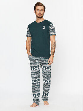 Brave Soul Brave Soul Pidžama MLWS-149WINTERY Zaļš Regular Fit