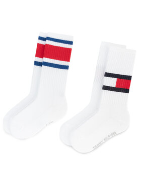 Tommy Hilfiger Tommy Hilfiger 2 pár hosszú szárú unisex zokni 394020001 Fehér