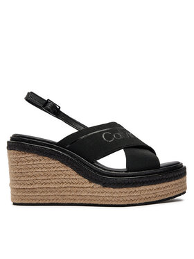 Calvin Klein Calvin Klein Espadryle Wedge Sandal 50 He HW0HW01965 Czarny