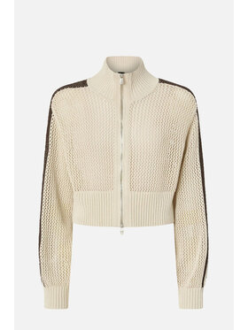 PINKO PINKO Sweter rozpinany Spazio Felpa Kremowy Cropped Fit