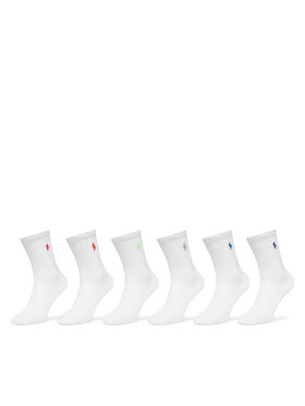 Polo Ralph Lauren Polo Ralph Lauren Kõrgete naistesokkide komplekt (6 paari) 455972889003 Valge