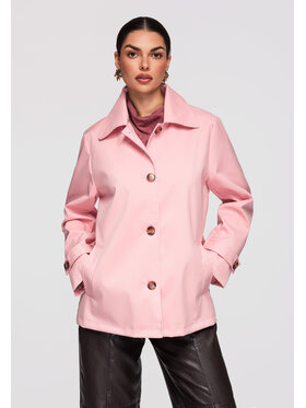 Ombre Ombre Płaszcz przejściowy OW-COLC-0114 Różowy Regular Fit
