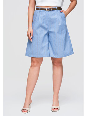 Ombre Ombre Szorty materiałowe OW-ST-E0016 Niebieski Bermuda Fit