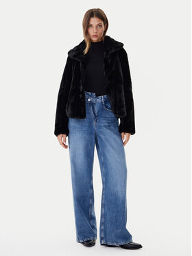 Guess Guess Кожено палто New Sophy W0BL0N WDCH0 Черен Regular Fit