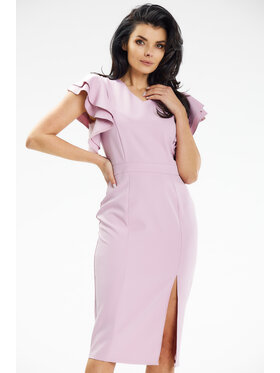 Awama Awama Sukienka wieczorowa A634 Różowy Basic Fit