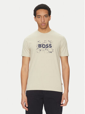 BOSS BOSS T-Shirt Logo Space 50539186 Beżowy Regular Fit