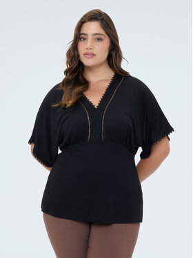 Fiorella Rubino Fiorella Rubino T-Shirt G0BOL009211N033 Czarny A-Line Fit