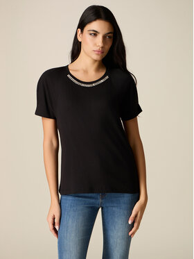 Oltre Oltre T-Shirt G095J004332N033 Czarny Regular Fit