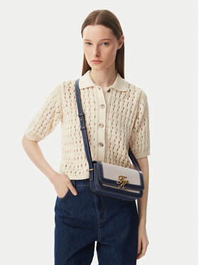 Tommy Hilfiger Tommy Hilfiger Torbica Th Script Flap Crossover Canvas AW0AW18737 Krem